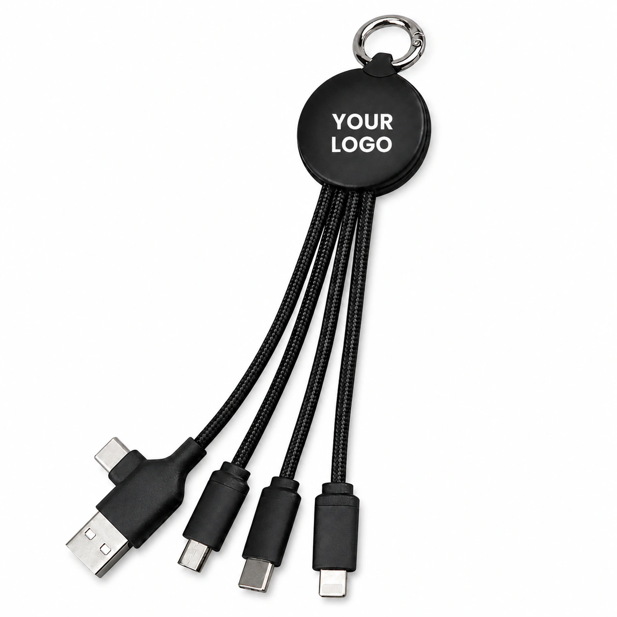 6 in 1 universal glow logo keychain multi USB charging cable