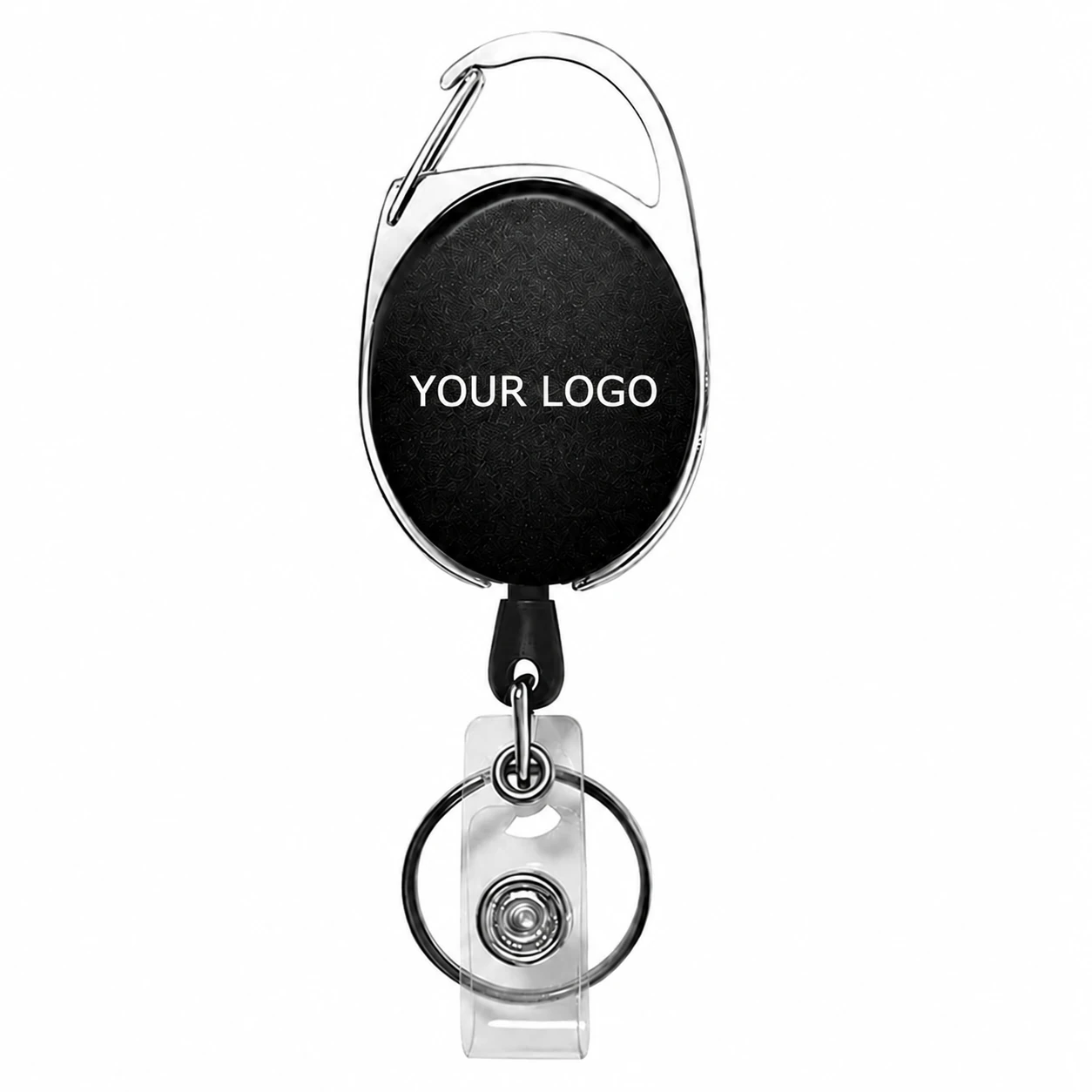 Carabiner reel retractable badge holder with durable ABS casing