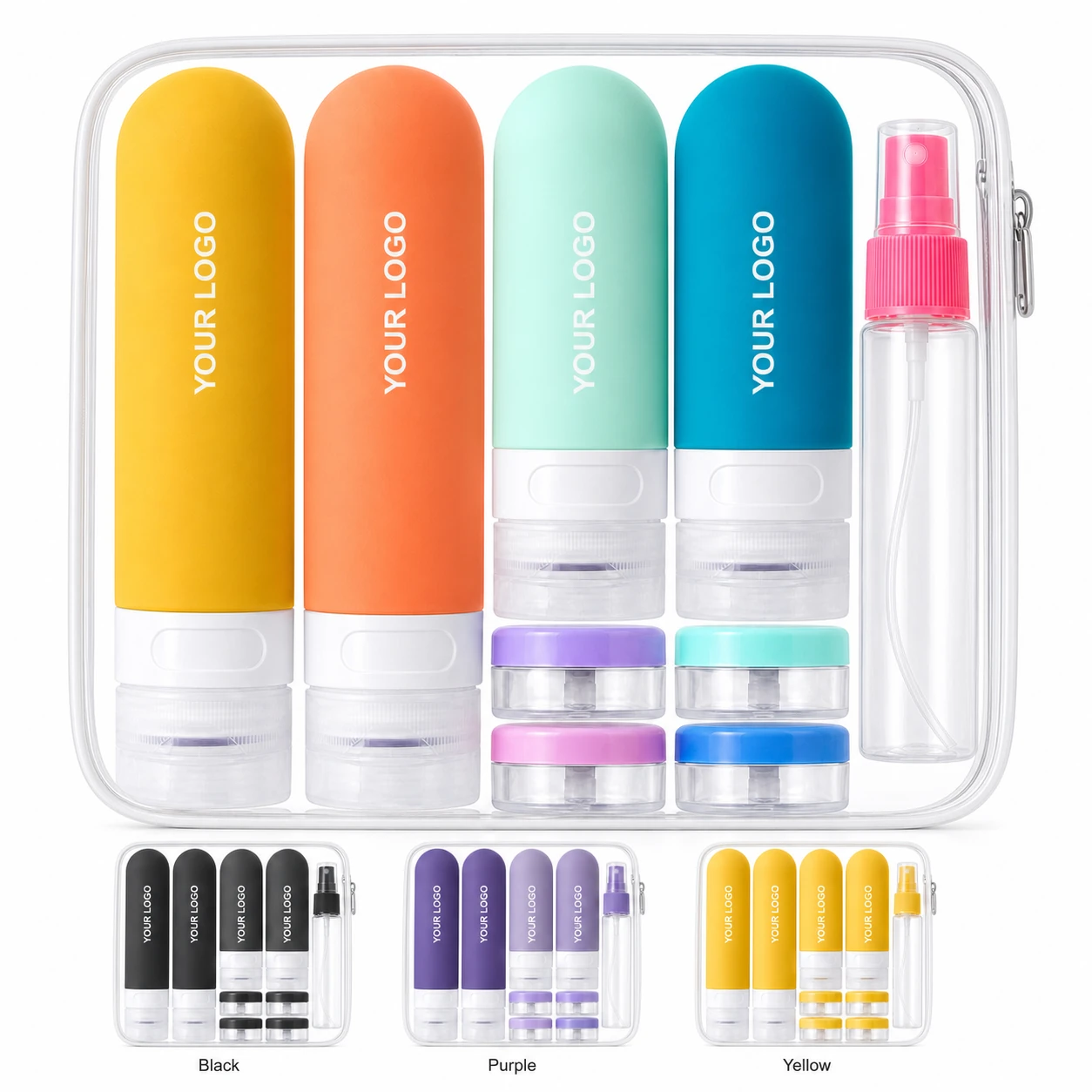Silicone Leak Proof Travel Toiletry Bottles Set TSA Approved