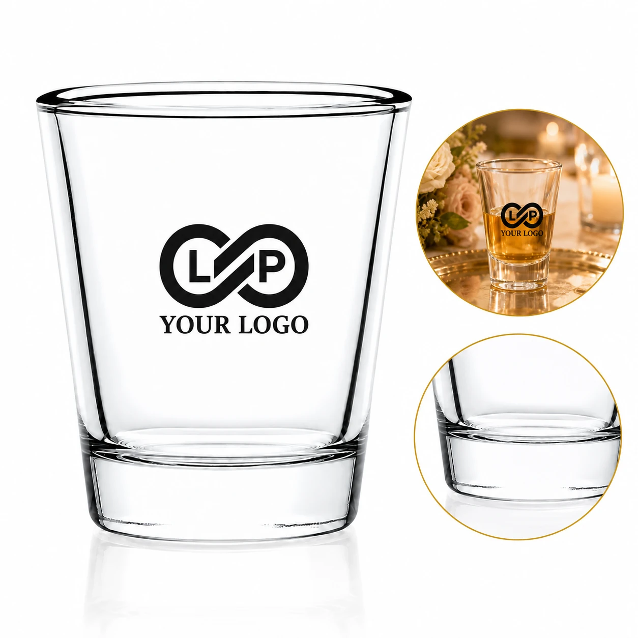 Wedding Gifts Reusable Clear 2 oz Whiskey Shot Glasses Premium Lead-Free