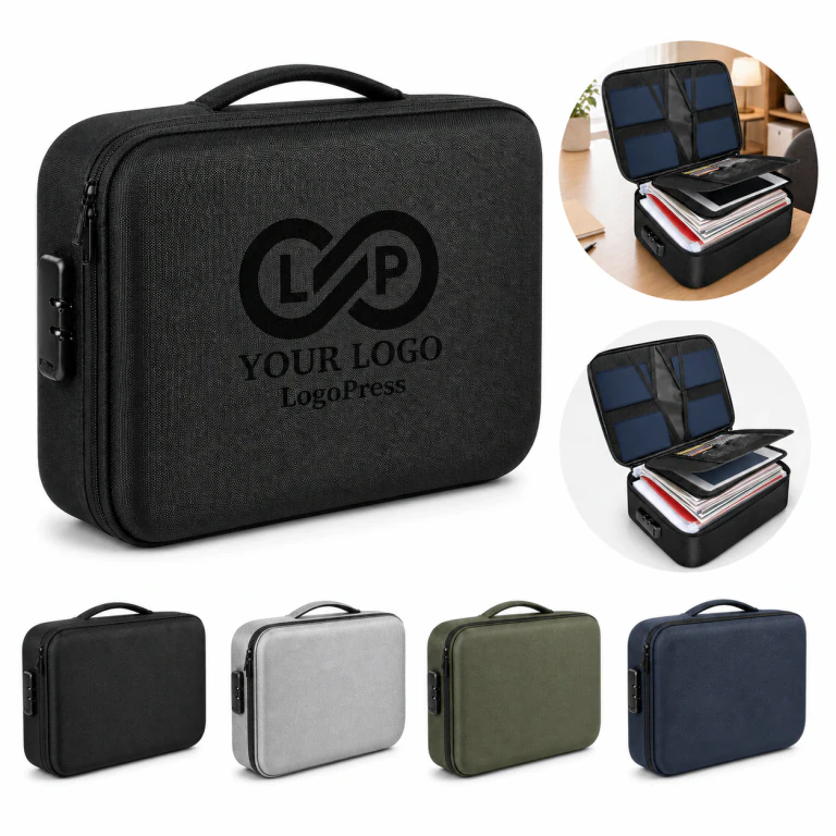 Portable Travel Fireproof Document Bag with Lock Water-Resistant