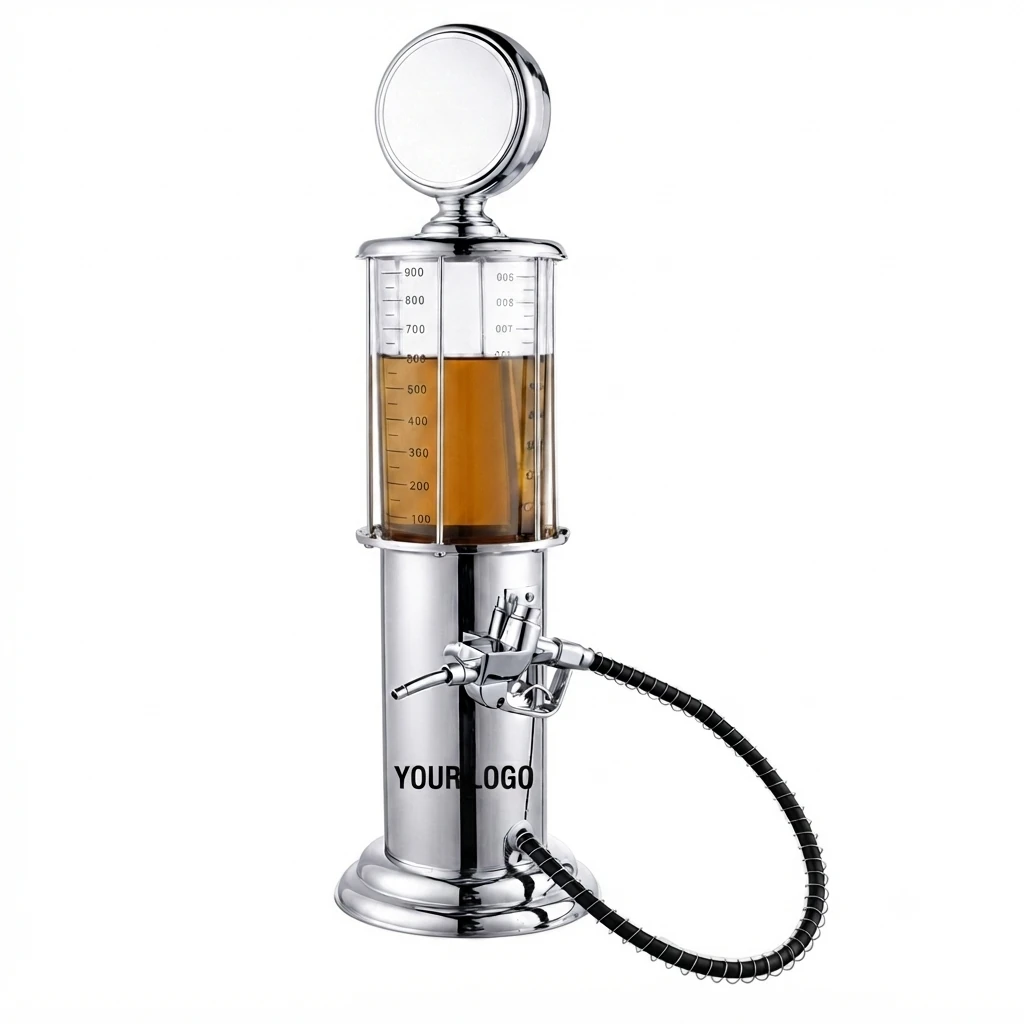 Gas Station Shape Plastic Liquor Dispenser for Whiskey 1L Capacity