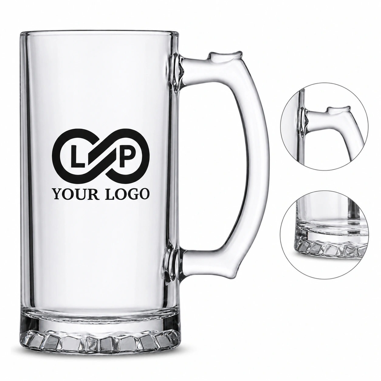 16oz Extra Large Bar Pub Freezer Beverage Beer Mug with Thick Handles