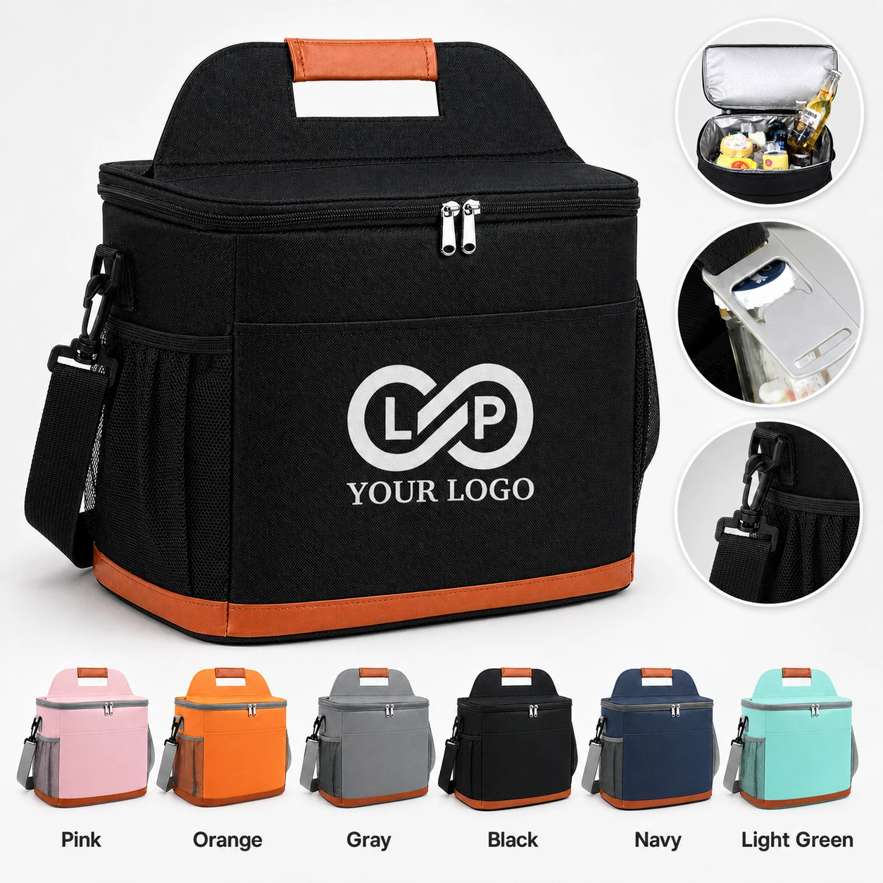 Oxford Insulated Lunch Bag with Shoulder Strap - Large Cooler Tote