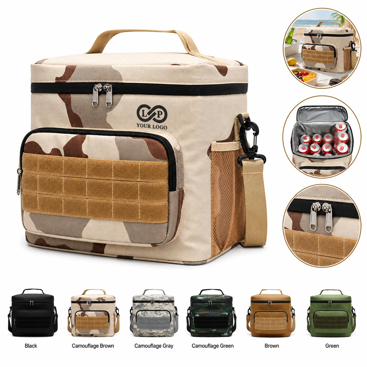 Insulated Large Picnic Beach Shoulder Lunch Cooler Tote Bag