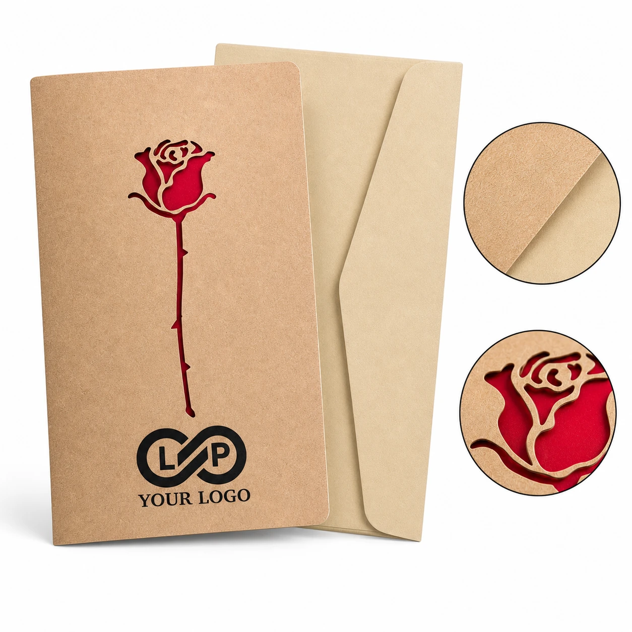 Anniversary Kraft DIY Envelopes Hollow Out Greeting Cards