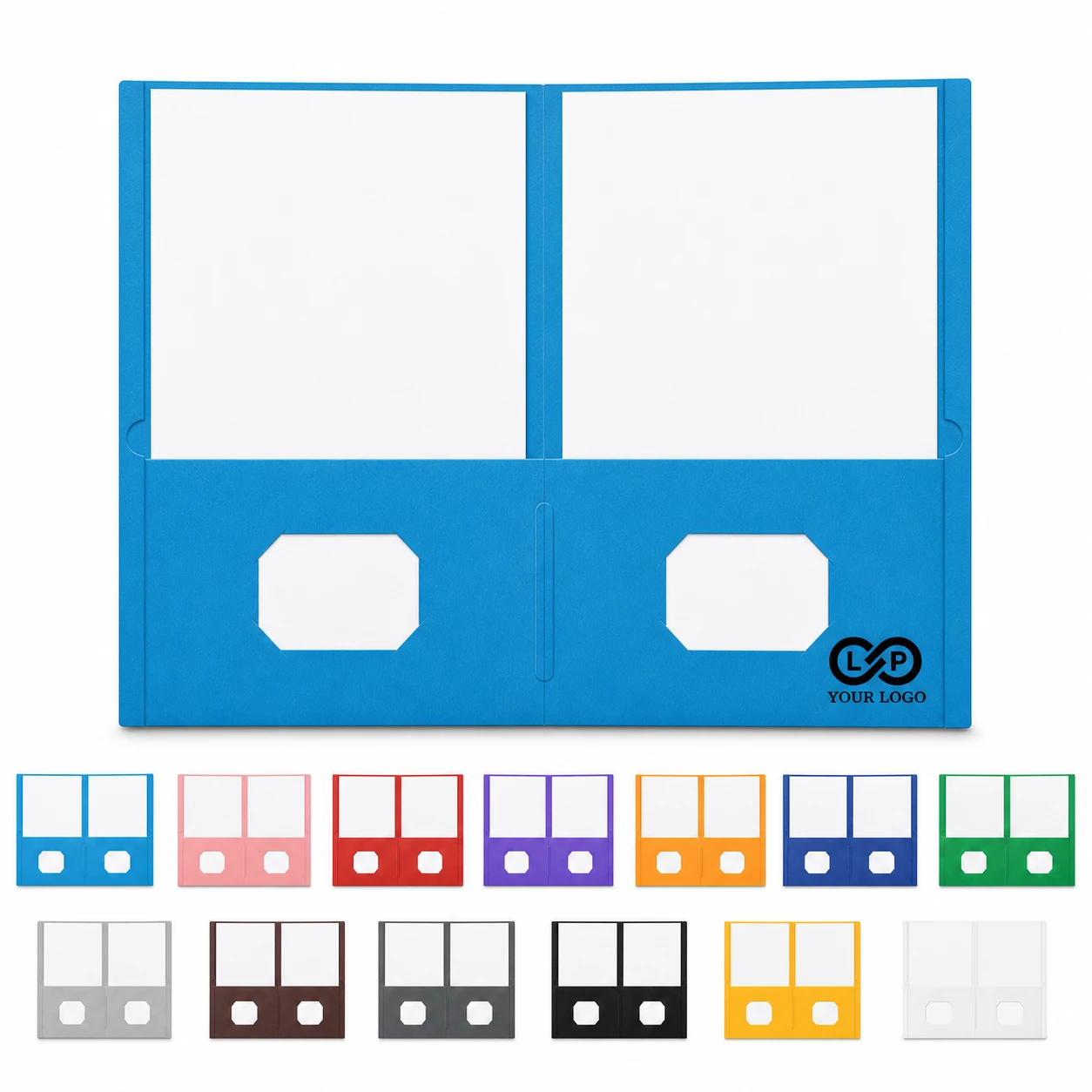 Custom Plastic 2 Pocket File Folder for School Office Business