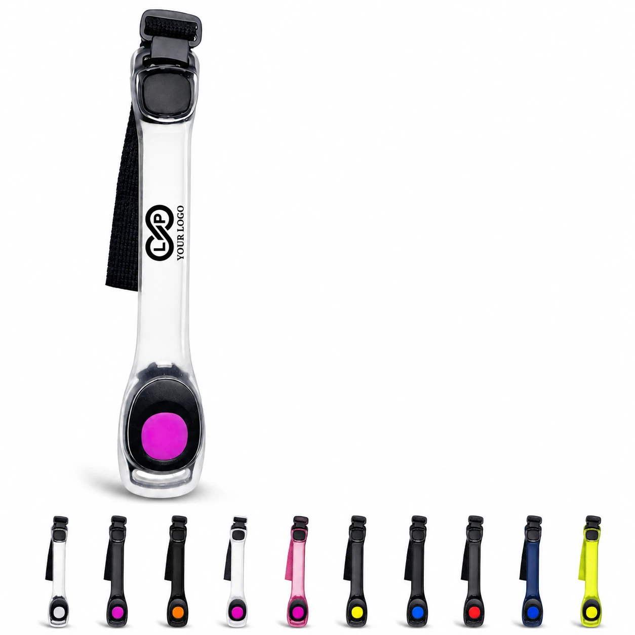 Adjustable LED Light Up Armband with Steady and Flashing Modes