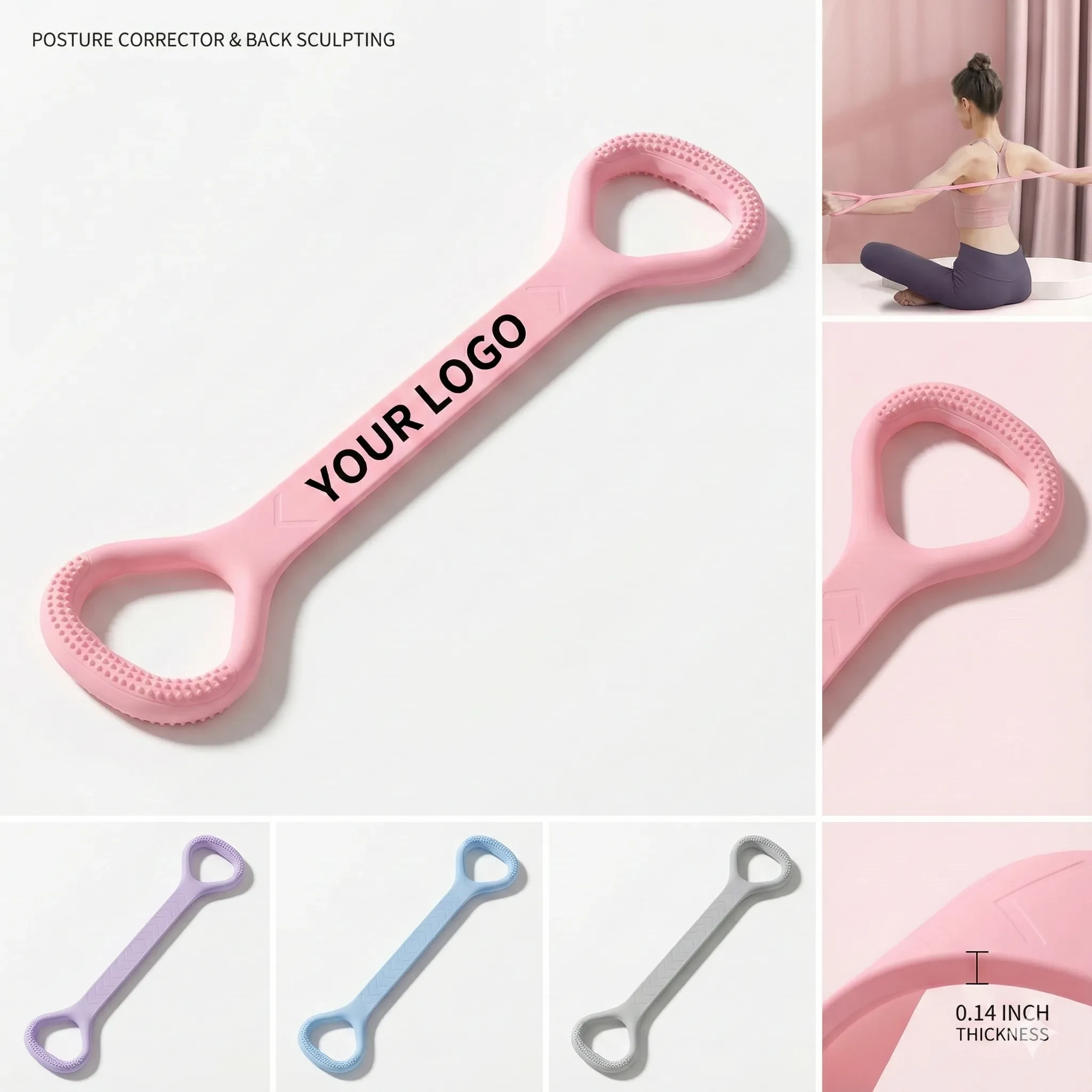 Upgraded Silicone Resistance Band for Yoga Pilates Fitness