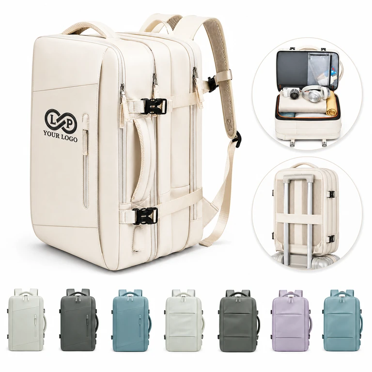 Expandable Gym Work Laptop Travel Backpack with USB Port, Waterproof