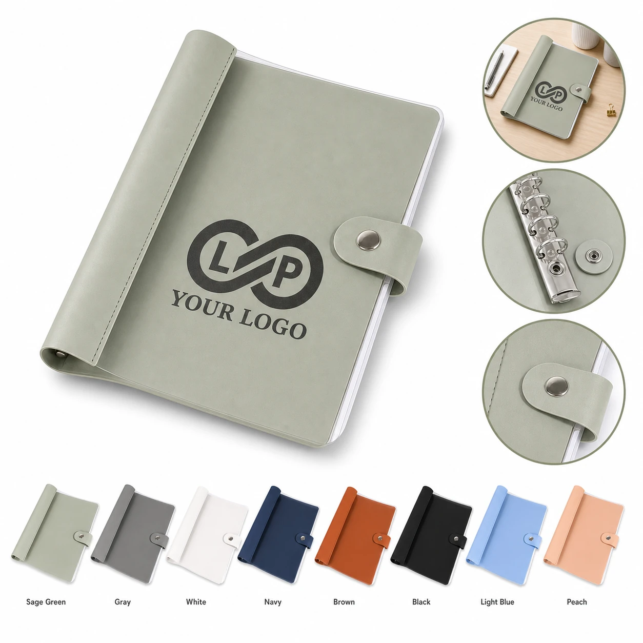 A5 Clear Soft PVC Refillable 6-Ring Binder for School Office Supplies