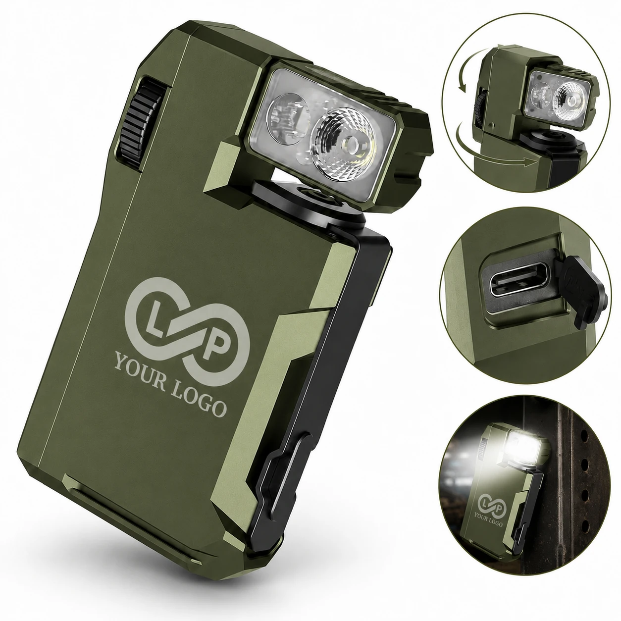 Rechargeable 400 Lumens LED Flashlight IP68 Waterproof Magnetic Base