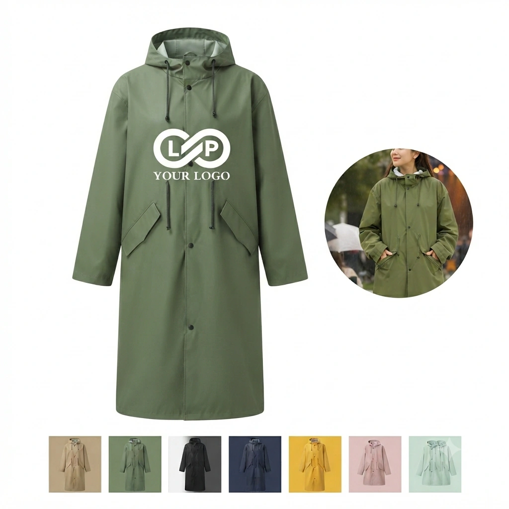 Outdoor lawn concert waterproof unisex long rain jacket