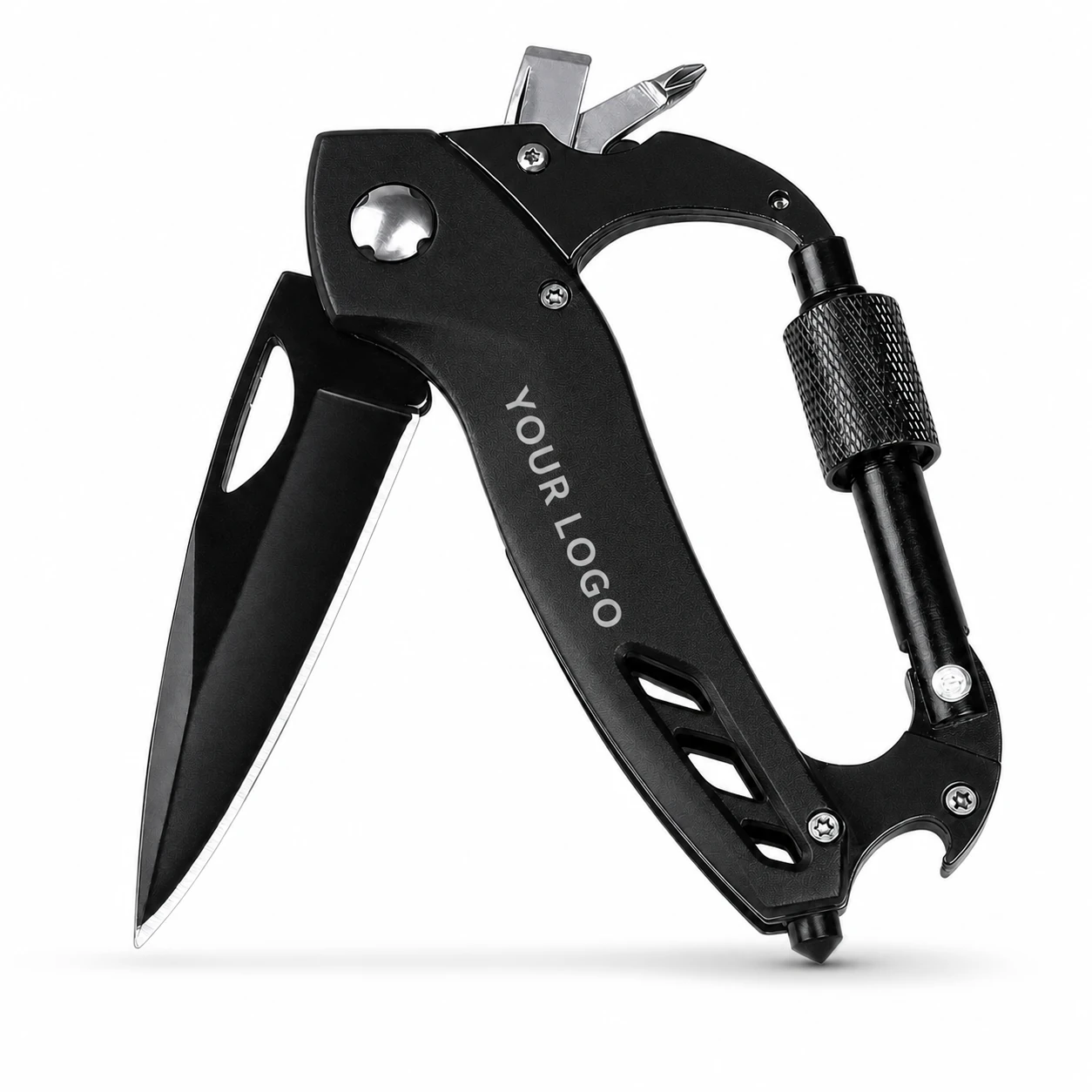 Camping hiking foldable pocket knife multitool carabiner