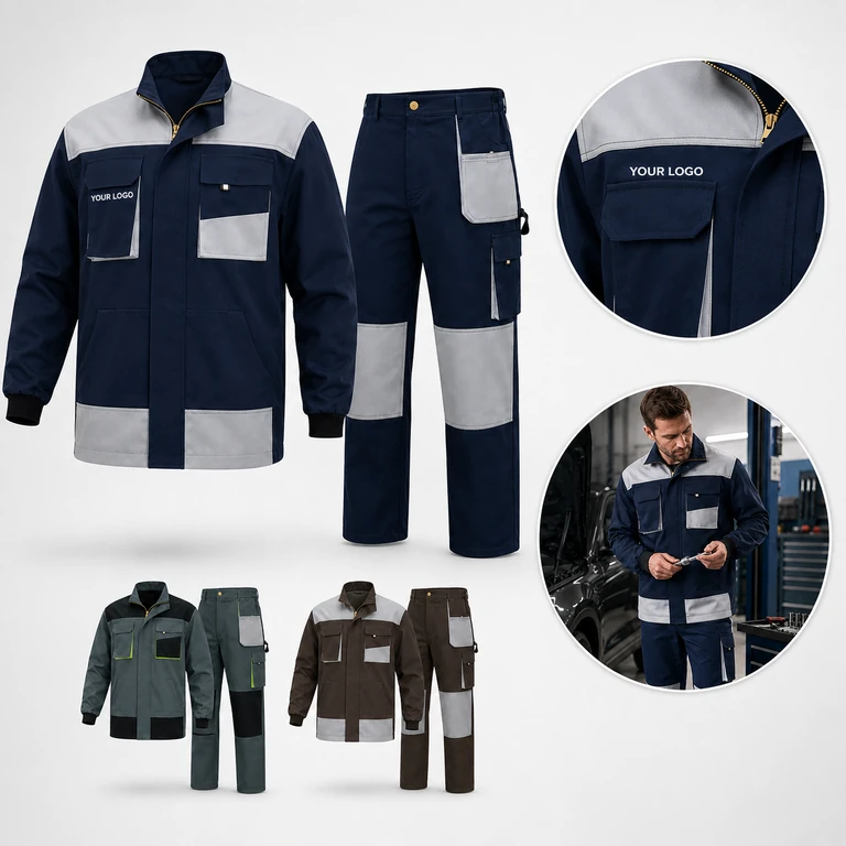 Multi pockets men's mechanic long sleeve workwear coveralls