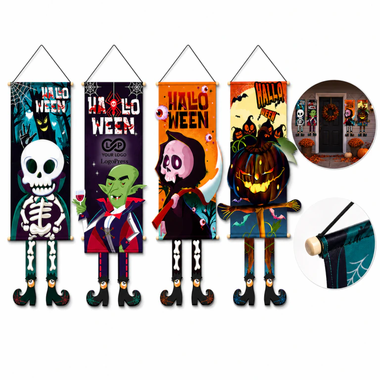 Halloween Unique Faceless Dwarf Elder Hanging Decorations Set of 4