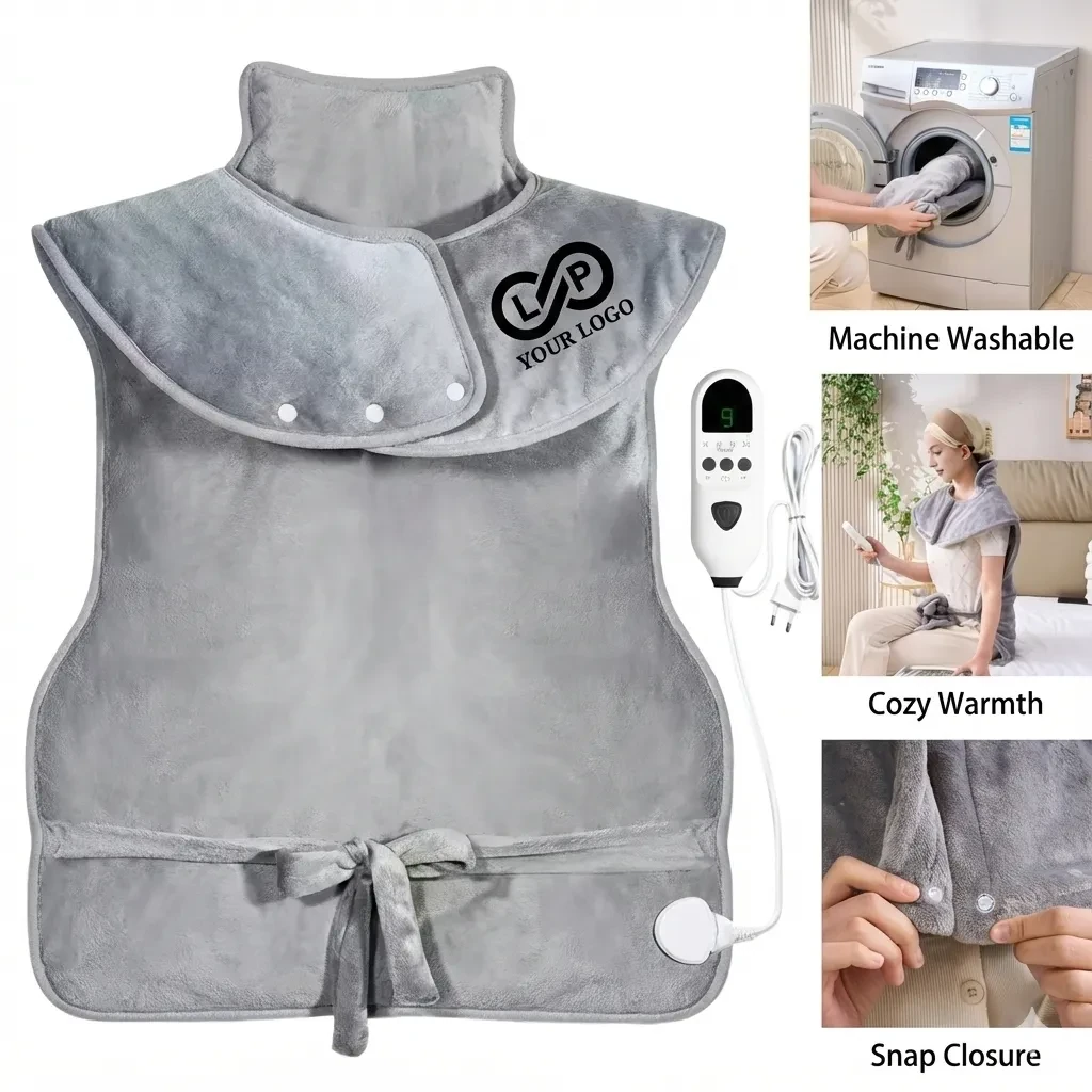 Neck & Back Pain Relief Heating Pad - Ultra Soft, Adjustable