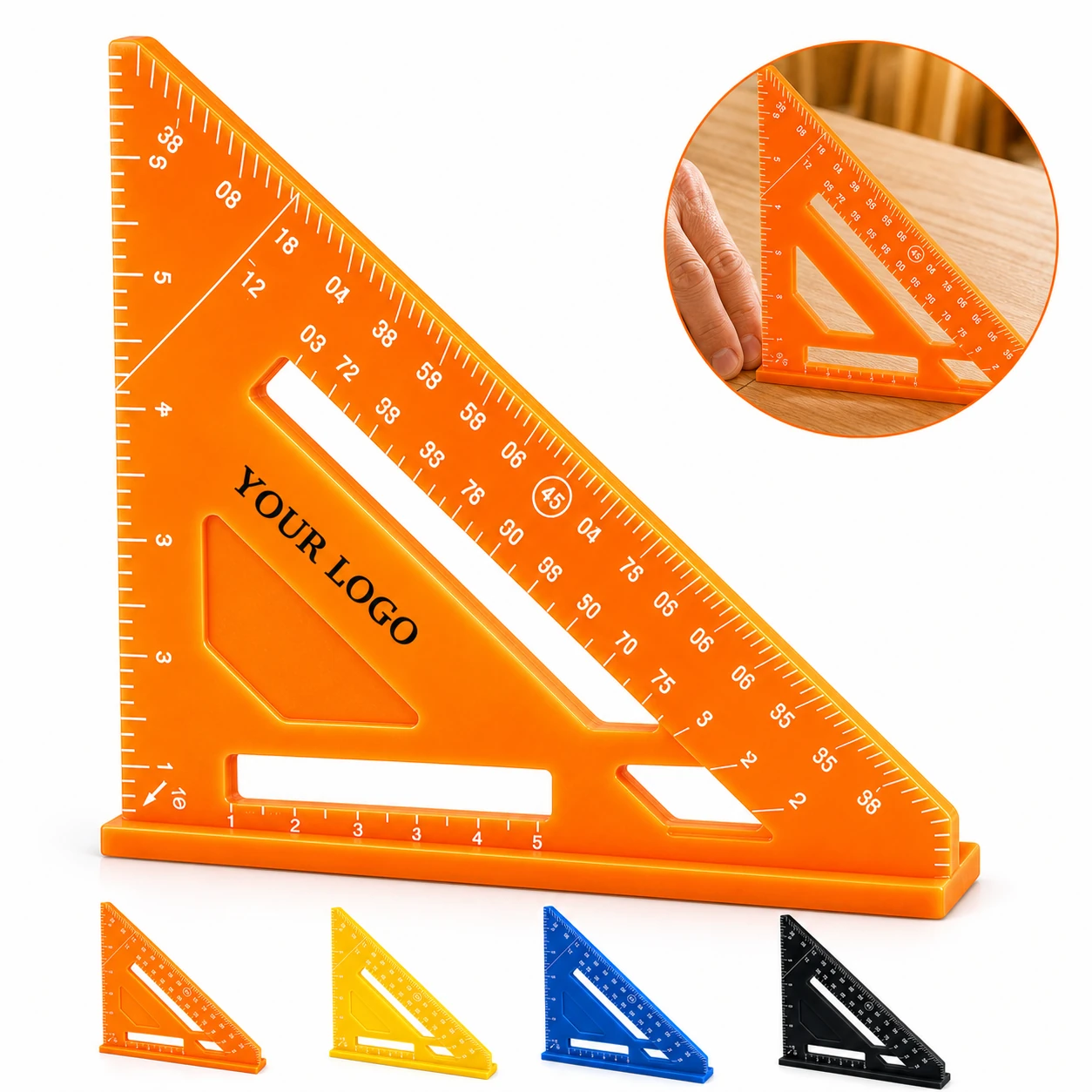 7 Inch Plastic Speed Square Ruler, Carpenter Woodworking Tool
