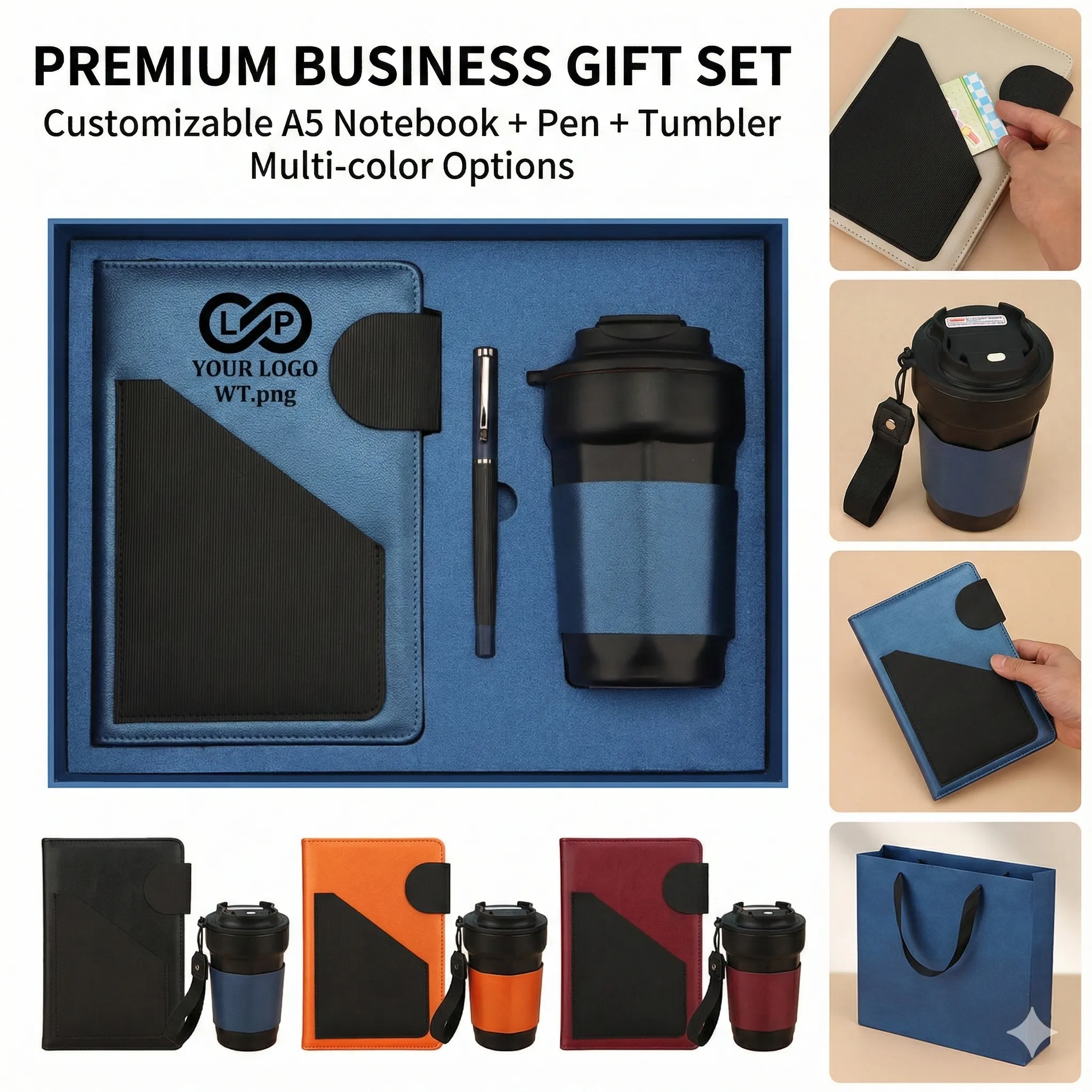 Employee teacher premium notebook insulated thermos gift set