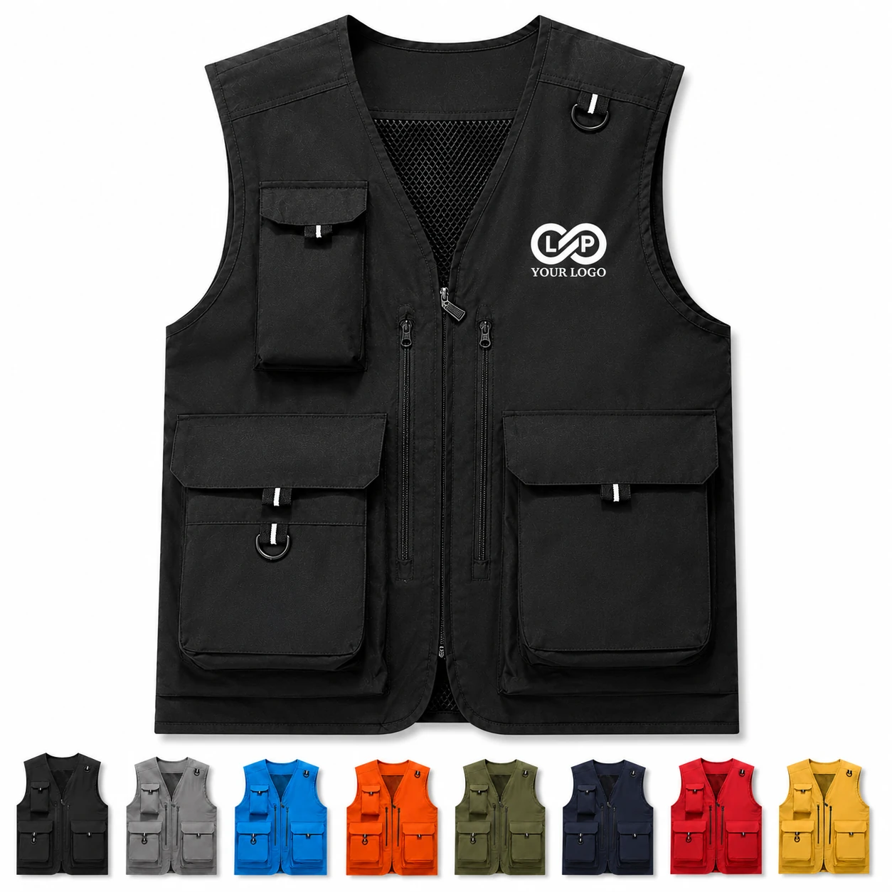 Custom Outdoor Fishing Vest with Multi Pockets - Lightweight