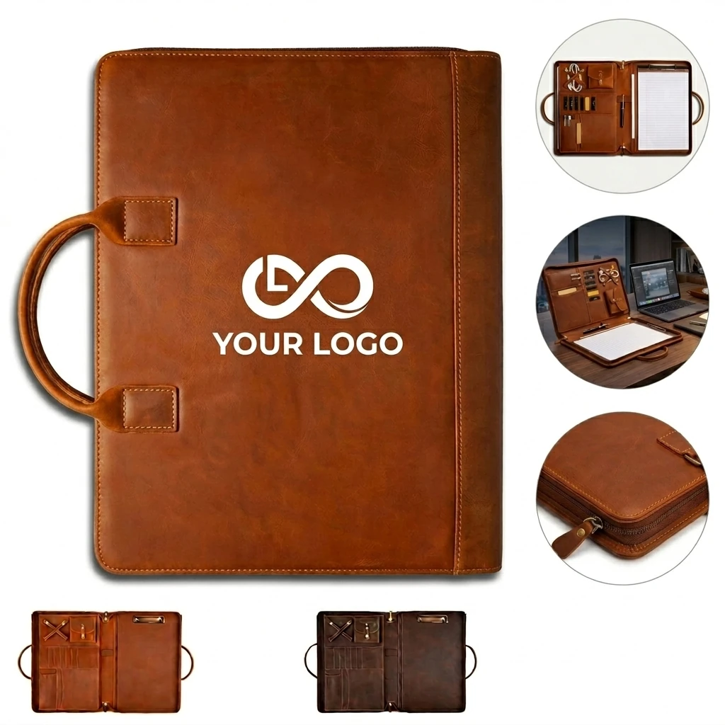 Lightweight PU Leather 15-Inch Laptop Portfolio Organizer