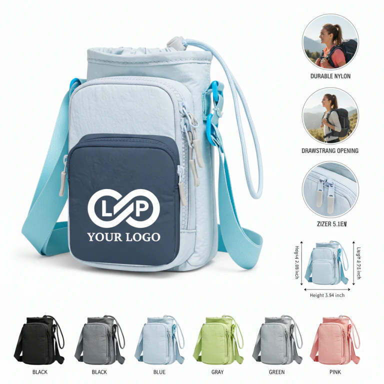 Travel Hiking Crossbody Sling Water Bottle Holder Bag