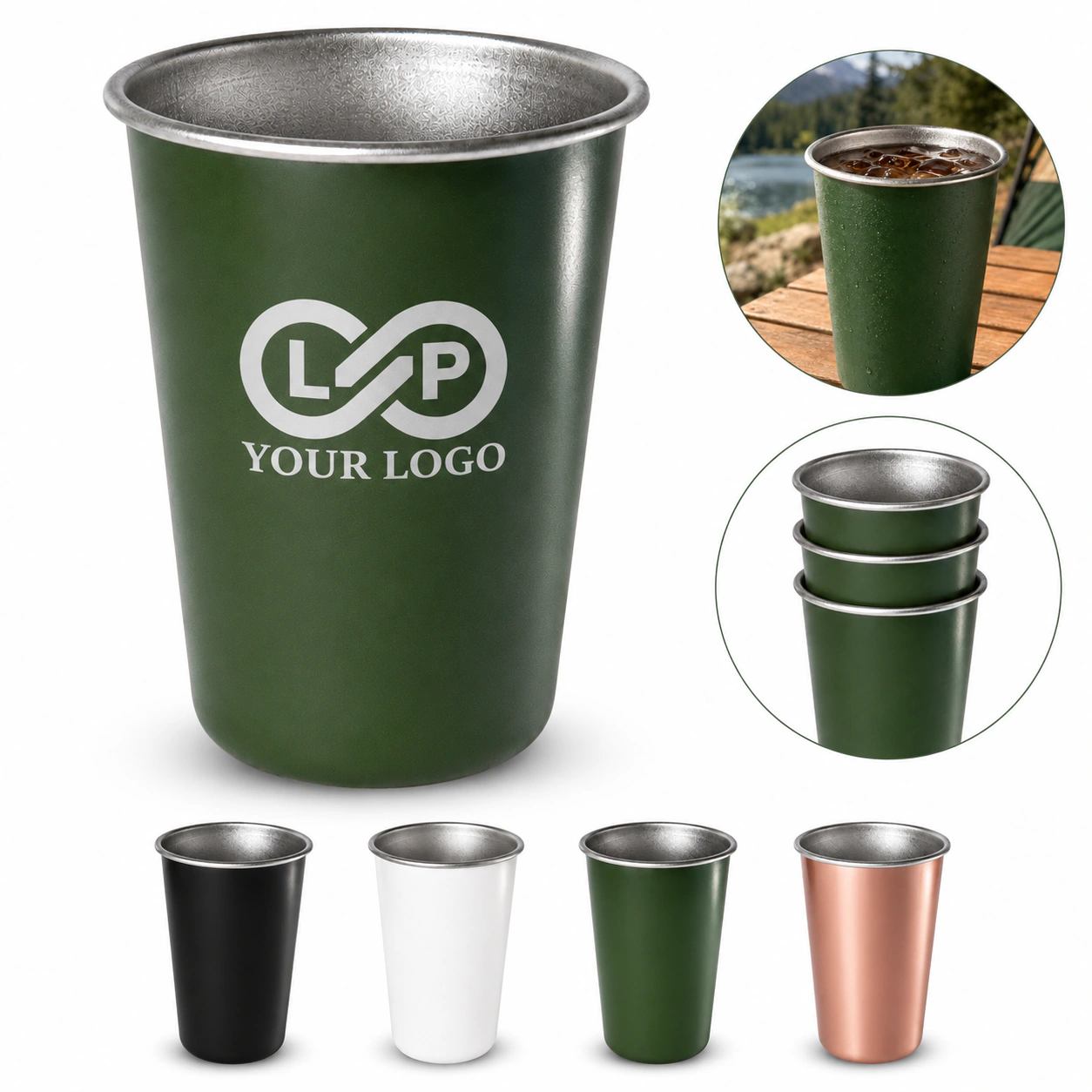 Party Camping Travel Stackable Stainless Steel Tumbler Cups
