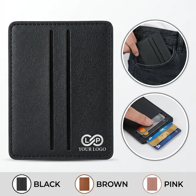Minimalist Front Pocket PU Leather Card Holder Slim Wallet