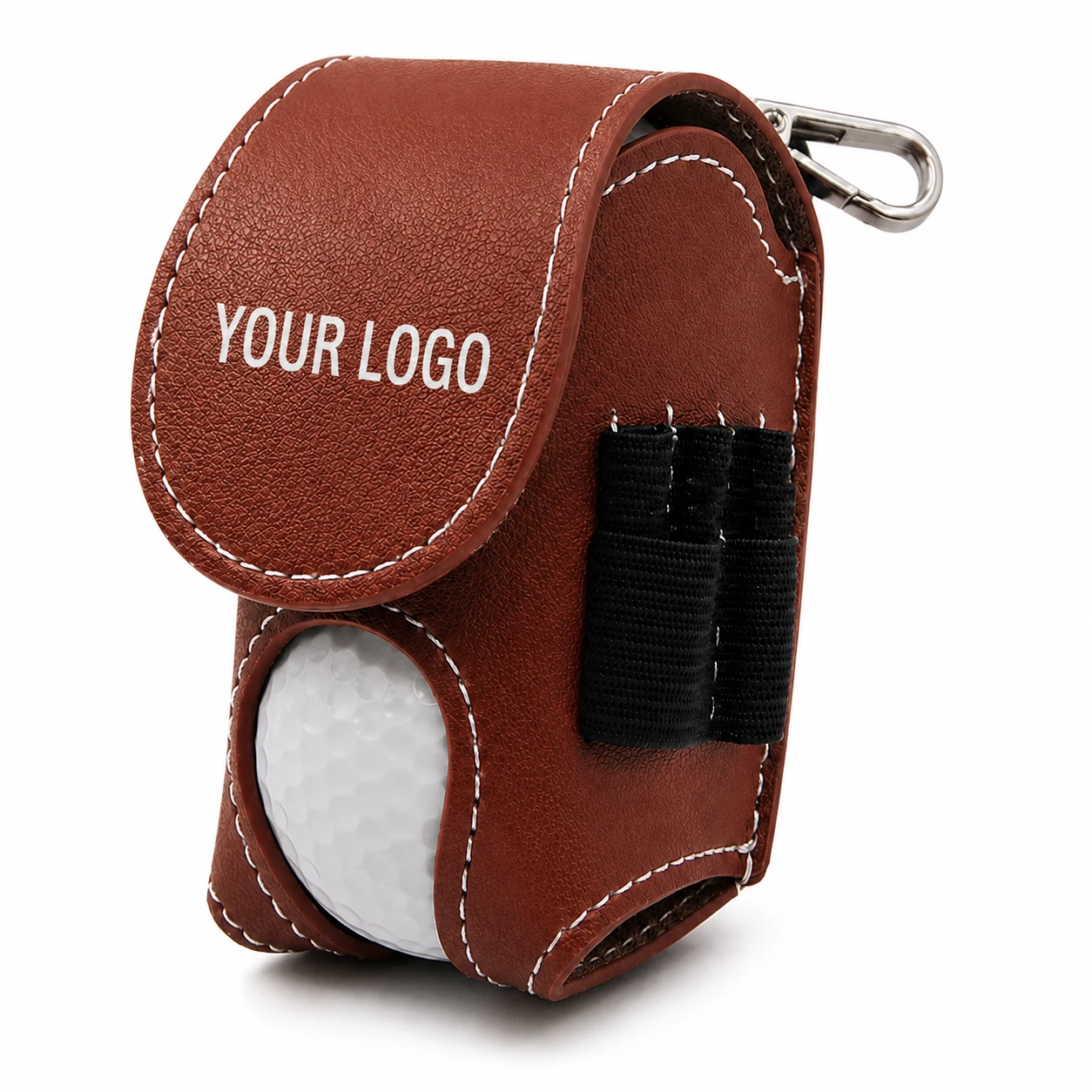 Leather Waist Golf Tee Pouch with Belt Clip