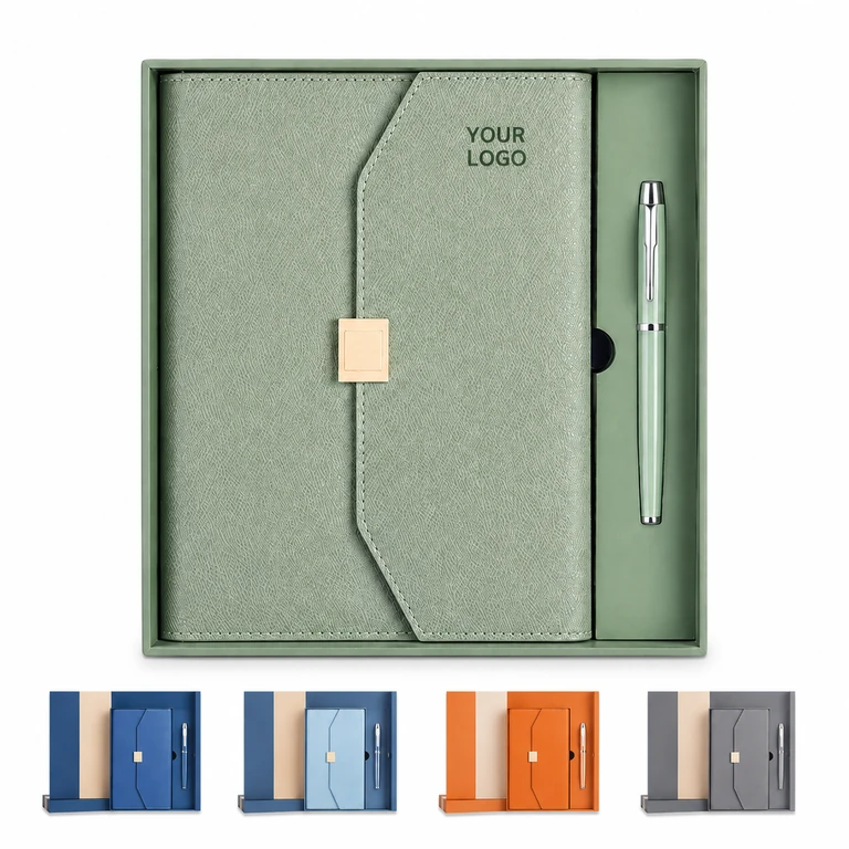 A5 PU Leather 6-Ring Binder Notebook with Pen & Card Storage