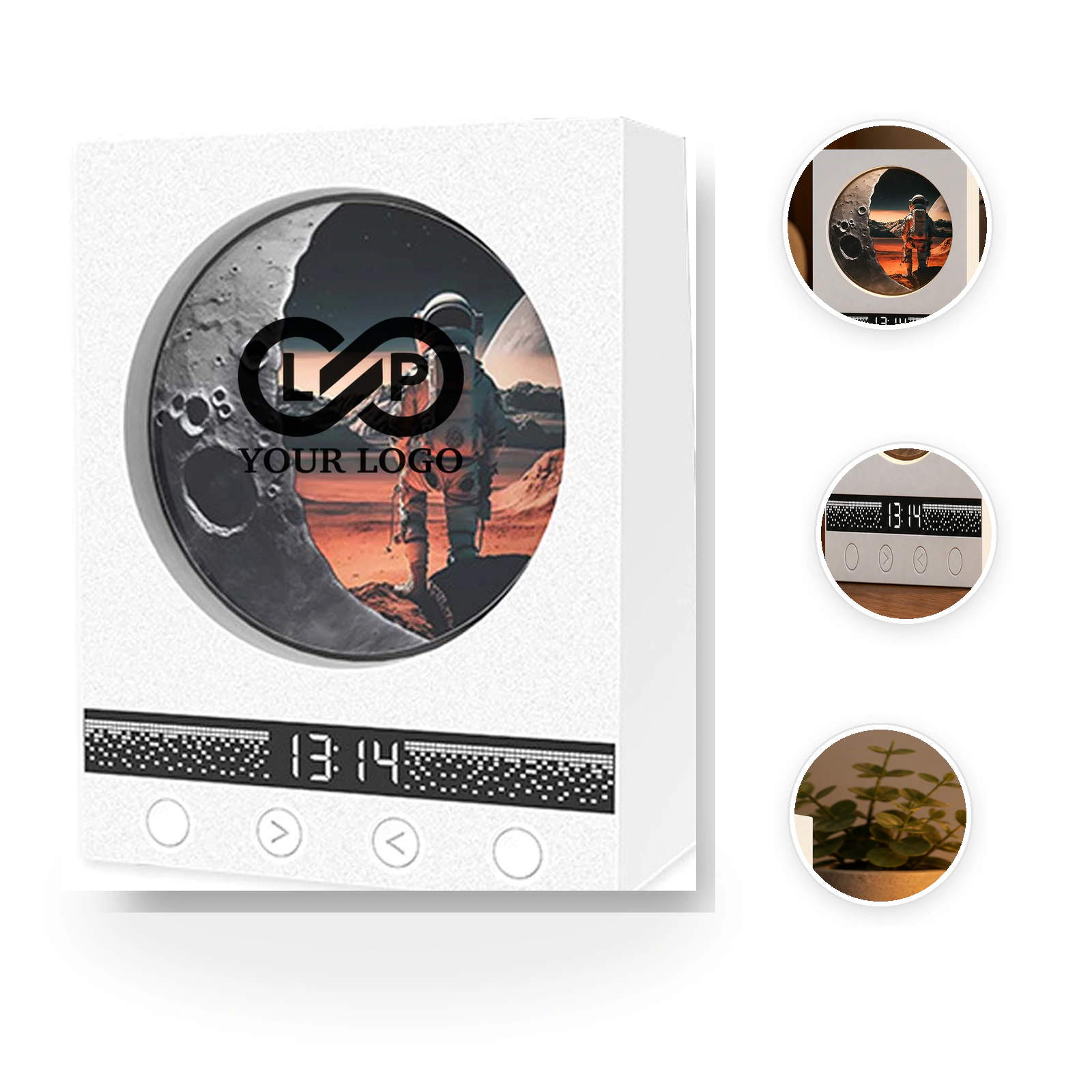 Retro Vinyl Digital Alarm Clock with Night Light